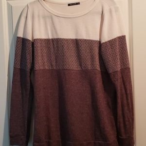 Pink and White Block Stripe Sweater